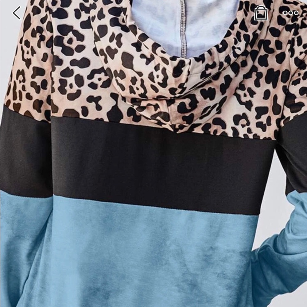 🍃LAST 1 Md💕NWT Colorblock Leopard Print Hoodie💕 - Picture 13 of 16